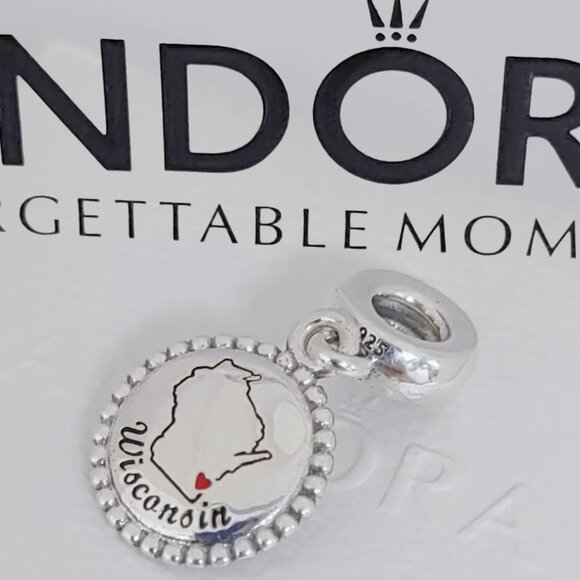 Pandora Jewelry - Pandora Wisconsin Map Exclusive Dangle Charm with box